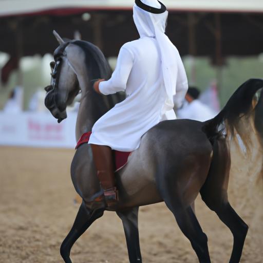 A skilled rider demonstrating the proper use of reins while riding in Al Khail.