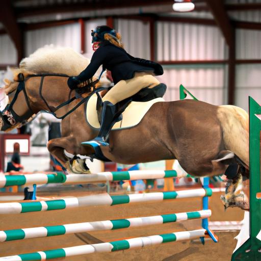 The thrill of jumping over obstacles adds excitement to American hobby horse competitions.