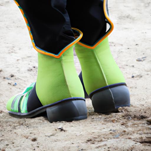 Lime green horse sport boots provide essential support and stability for horse riders.