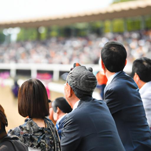 Immerse yourself in the vibrant atmosphere of a Japanese racecourse as fans cheer for their chosen champions.