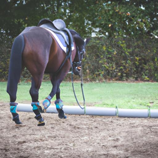 The horse training aid bungee enhances the horse's flexibility and balance during training.