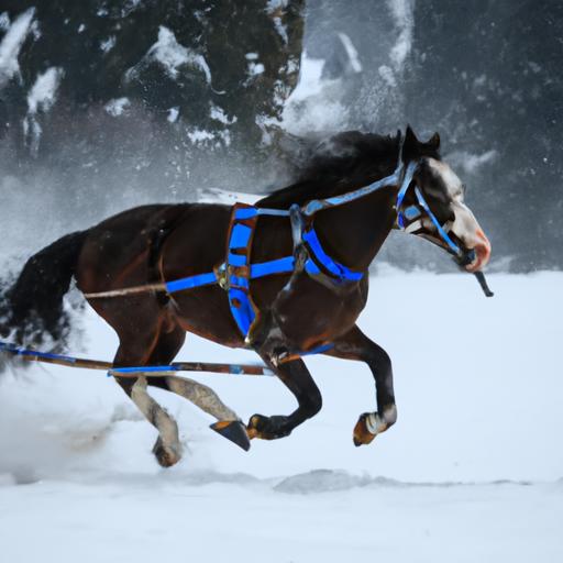 Equestrian power in action: Horse-led ski joring in the winter.