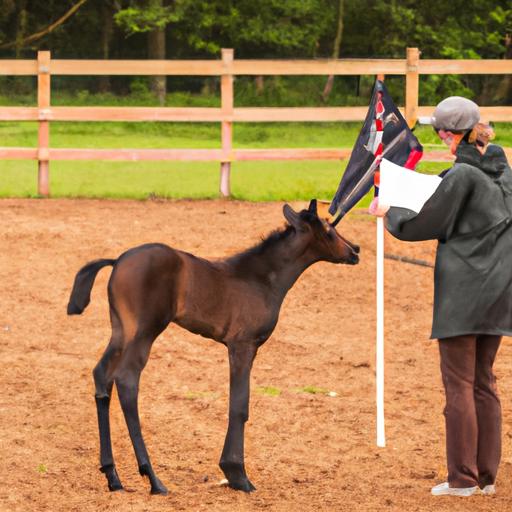 Starting early, horse training flags can be used to expose young horses to new stimuli and build trust.