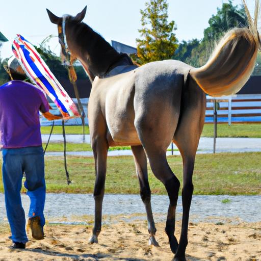 Using a horse training flag helps establish boundaries and improve focus during training sessions.