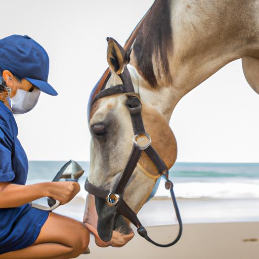 A dedicated veterinarian offering comprehensive health support to an ocean horse.
