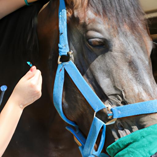 Dedicated volunteers providing grooming services to ensure horse well-being.