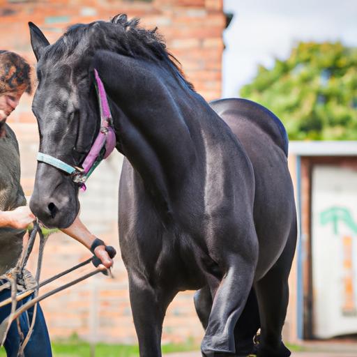 An experienced horse training pro conditioning and preparing a horse for a successful show performance.