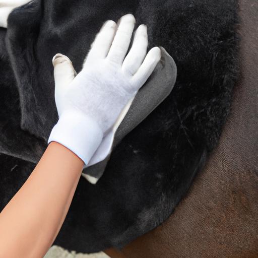 Achieving a clean and healthy coat with a horse grooming mitt