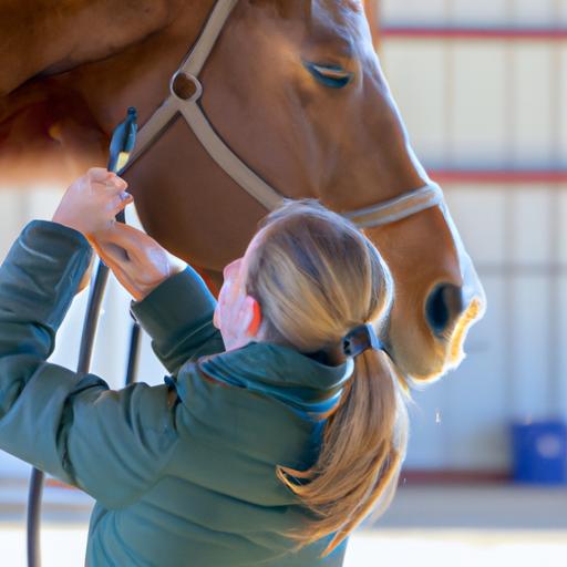 Mutual grooming deepens the bond between a horse and its caretaker.