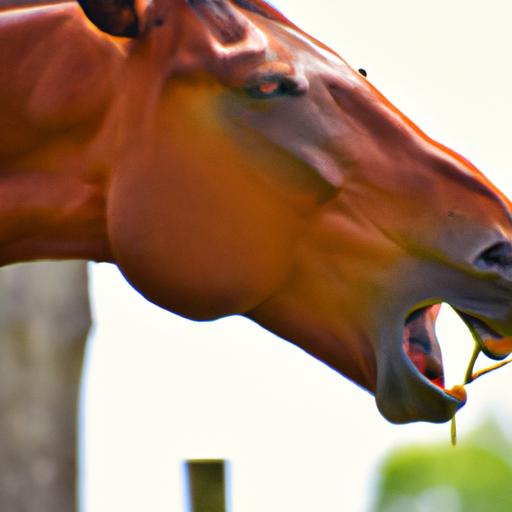 A curious horse playfully manipulating an object, displaying their dexterity and intelligence.