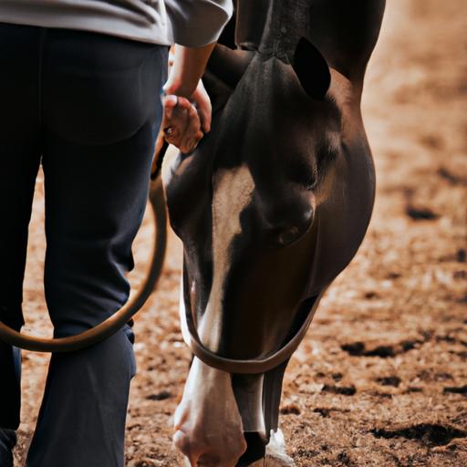 A horse and its trainer, united by trust and communication, perfecting their training routine.