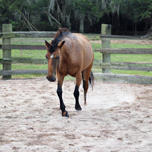 In the midst of an invigorating trot, a horse gracefully relieves itself on the sandy trail.