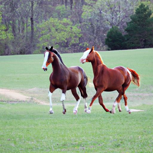 Two horses engaged in an exhilarating chase, showcasing their speed and agility.