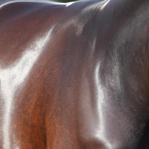 The result of a well-groomed horse: a glossy and healthy-looking coat.