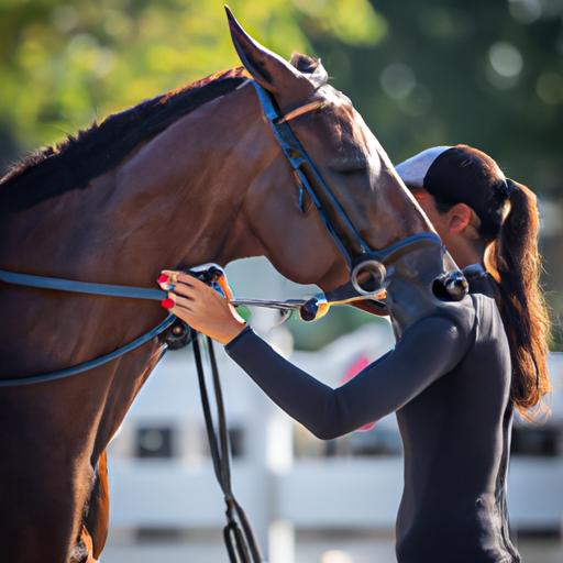 A rider providing comfort to ease their horse's racing heartbeat.