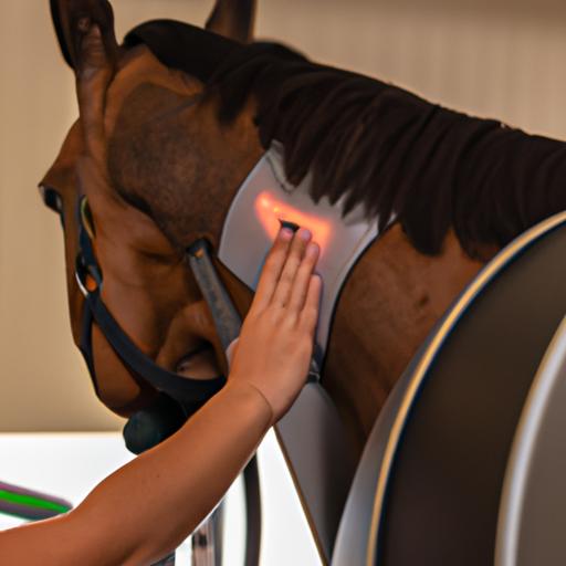 Diagnostic imaging being used to evaluate a sport horse's musculoskeletal condition.