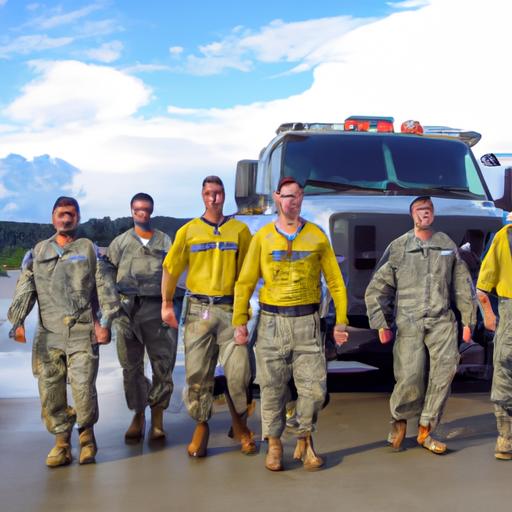 USAF Red Horse members providing disaster relief efforts.