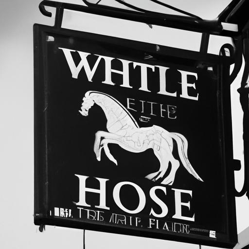 The iconic signboard of the White Horse Inn