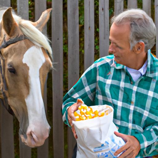 A horse owner considering the pros and cons of feeding corn.