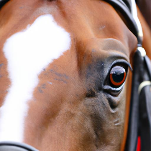 The focus and determination in the eyes of a racehorse at Sandown