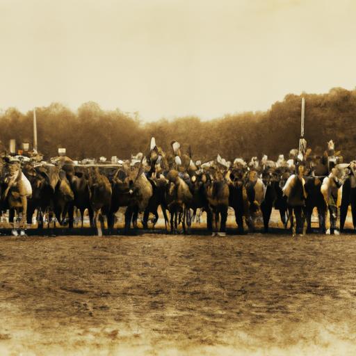 Formation of the 5th Light Horse Regiment during World War I, with soldiers standing in uniformed rows.