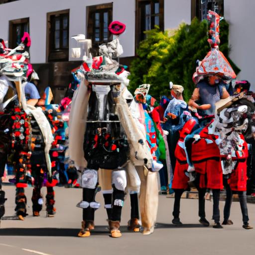 Colorful and energetic, the hobby horse parade captivates onlookers during the hobby horse competition UK 2023.