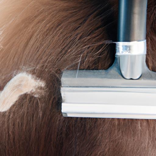 A close-up of a horse grooming vacuum attachment, designed for efficient and thorough grooming.
