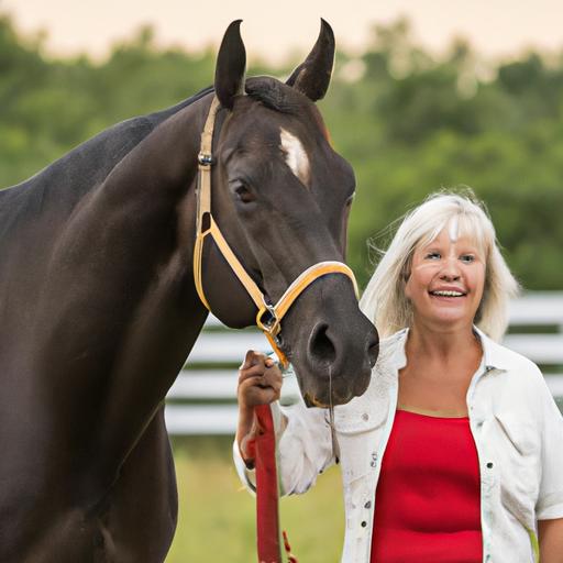 Carla Gaines's expertise shines as she coaches a horse, guiding it towards greatness.