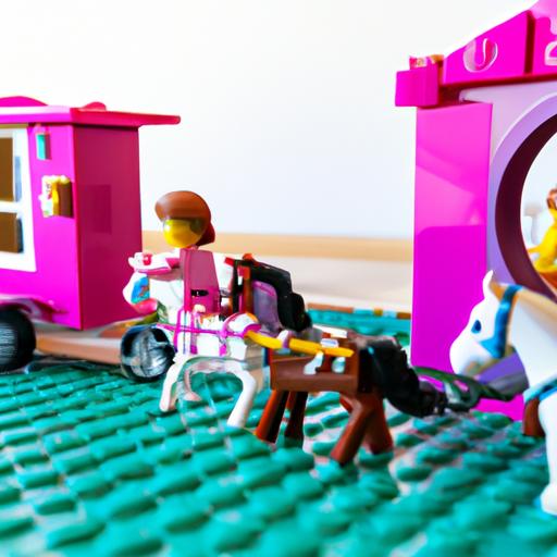 Children creating their own equestrian adventures with the LEGO Friends Horse Training and Trailer set
