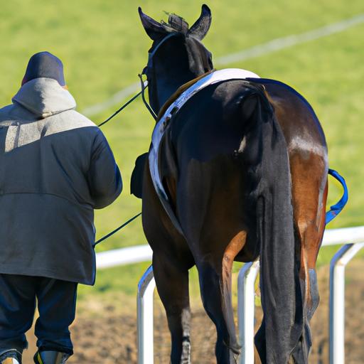 Trainers meticulously analyzing horses for optimal race performance at Kelso
