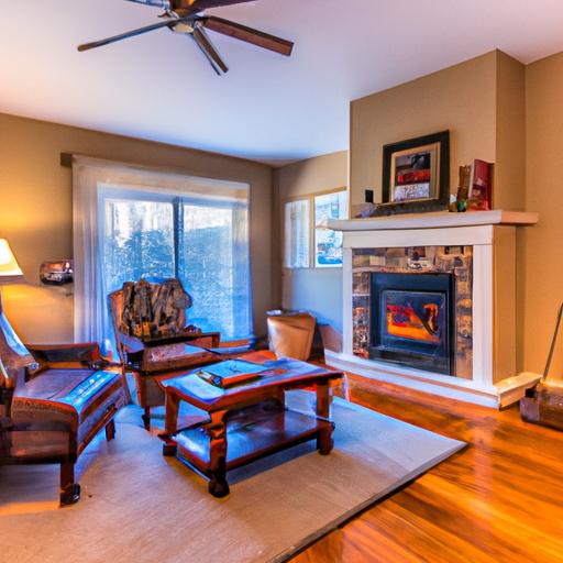 Relax and unwind in the warm ambiance of the living room at 8 Equestrian Way.