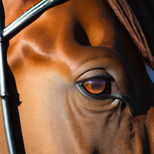 The Arabian sport horse's captivating beauty captured in a close-up shot.