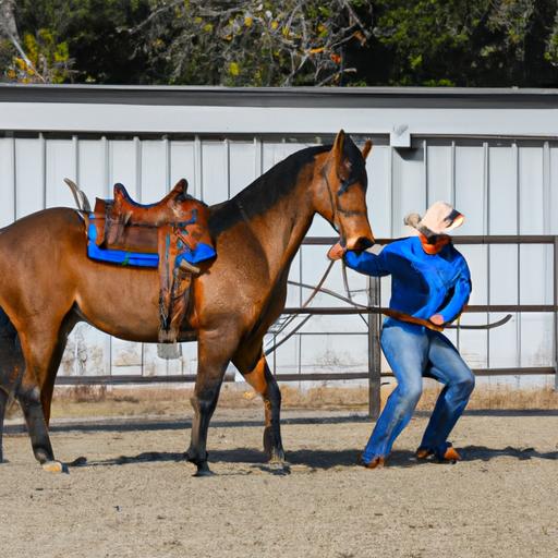 A horse and trainer showcasing synchronized movements in a round pen.