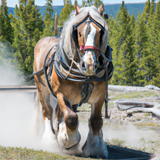 Marvel at the sheer strength and determination of the Belgian Draft Horse in Yellowstone's demanding tasks.