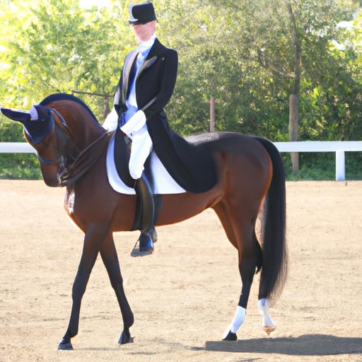 Ben Cecil showcasing his mastery in dressage training, guiding a horse with grace and precision.