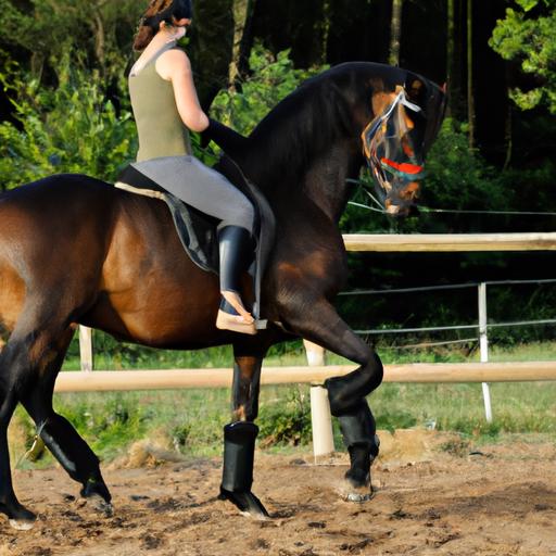 A horse and rider effortlessly performing advanced maneuvers, a testament to the benefits of precise commands.