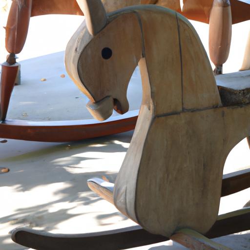Vintage wood rocking horse showcasing intricate craftsmanship and timeless charm