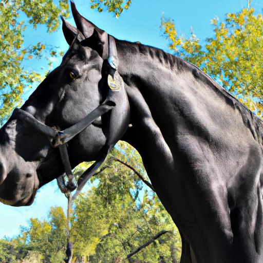 Witness the magnificence of a black Percheron, a breed renowned for its strength and beauty.