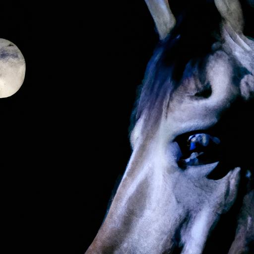 The mesmerizing intensity in a horse's eyes during a full moon.