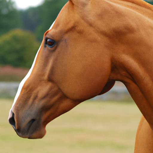 The powerful presence of a Thoroughbred horse highlighted in this stunning close-up.