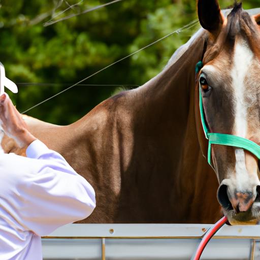 A veterinarian conducting a thorough examination to diagnose horse ulcers accurately