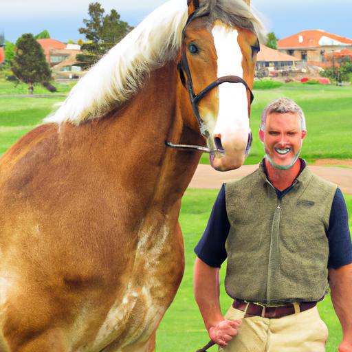 Doug Williamson, the age-defying horse trainer, guiding a horse with his wealth of experience.