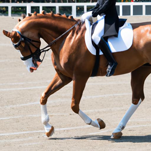 Dressage drill showcasing the horse's balance and the rider's finesse.