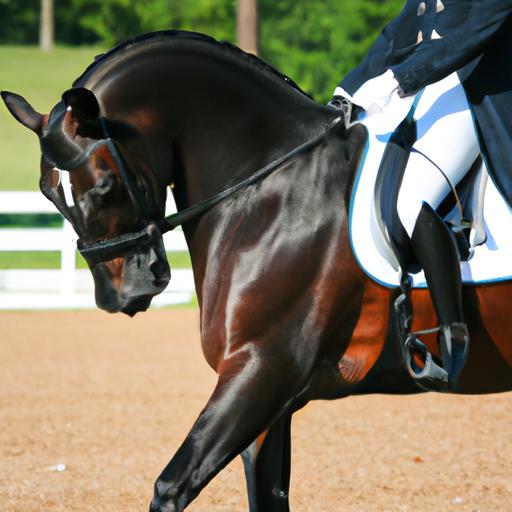 Exquisite display of precision and control in dressage.