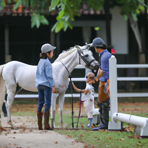 Participants learning advanced horse handling techniques during a workshop at the horse training clinic in 2023.