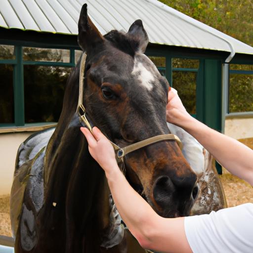 Equine spa groom pampering a horse with specialized treatments for ultimate relaxation and rejuvenation.