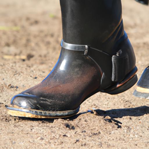 A close-up of various horse sport boots, each designed to provide specific benefits for the horse's well-being.
