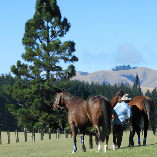 A passionate horse trainer in New Zealand guiding a horse through training exercises.