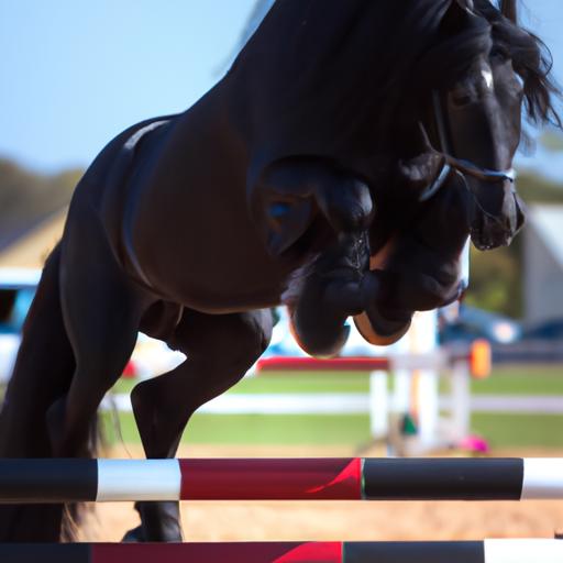 Be captivated by the athleticism and agility of Friesian horses in showjumping competitions.