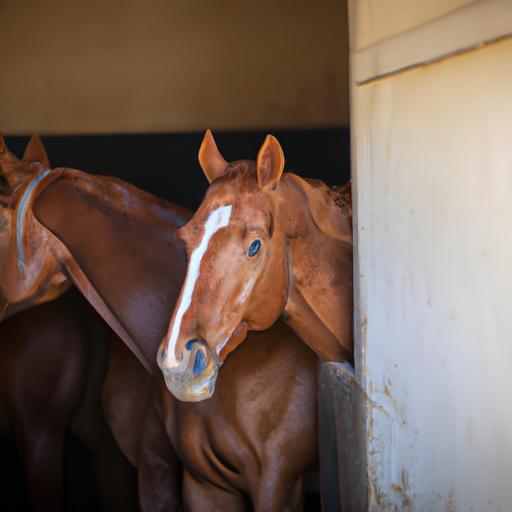 Sport horses in a stable, eagerly awaiting their training sessions in the dynamic sport horse market.
